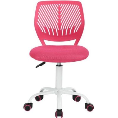 Chaise de bureau - FURNITURER - Ergonomique pivotante - Hauteur réglable - Assise en tissu - Sans accoudoirs Blanc - Publicité Chaise de bureau - FURNITURER - Ergonomique pivotante - Hauteur réglable - Assise en tissu - Sans accoudoirs Blanc - Publicité
