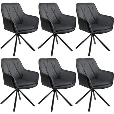 EUGAD Lot de 6 Chaises de Salle à Manger Pivotante Chaise de Cuisine Scandinave Fauteuil en Velours+Similicuir Gris foncé E0AG0098-6 - Publicité EUGAD Lot de 6 Chaises de Salle à Manger Pivotante Chaise de Cuisine Scandinave Fauteuil en Velours+Similicuir Gris foncé E0AG0098-6 - Publicité