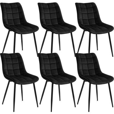 WOLTU 6X Chaise de Salle à Manger Chaise de Cuisine Assise rembourrée en Velours épais Pieds en métal Noir Noir - Publicité WOLTU 6X Chaise de Salle à Manger Chaise de Cuisine Assise rembourrée en Velours épais Pieds en métal Noir Noir - Publicité