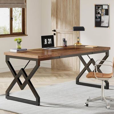 Tribesigns Bureau - 160 x 70 x 75 cm - Grande Table dordinateur de Bureau avec Plateau en Bois - pour Bureau à Domicile - Marron Marron - Publicité Tribesigns Bureau - 160 x 70 x 75 cm - Grande Table dordinateur de Bureau avec Plateau en Bois - pour Bureau à Domicile - Marron Marron - Publicité