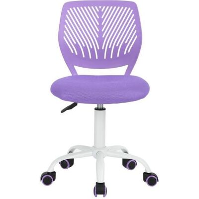 FurnitureR Chaise de bureau Adolescents Pivotante Réglable avec Siège en Tissu Ergonomique Violet Blanc - Publicité FurnitureR Chaise de bureau Adolescents Pivotante Réglable avec Siège en Tissu Ergonomique Violet Blanc - Publicité