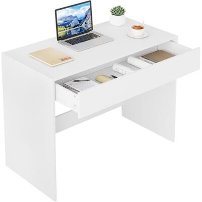EUGAD Bureau avec Rangement Bureau Informatique avec 1 Grand Tiroir Table pour Chambre Studio 100x50x75cm Blanc Blanc - Publicité EUGAD Bureau avec Rangement Bureau Informatique avec 1 Grand Tiroir Table pour Chambre Studio 100x50x75cm Blanc Blanc - Publicité