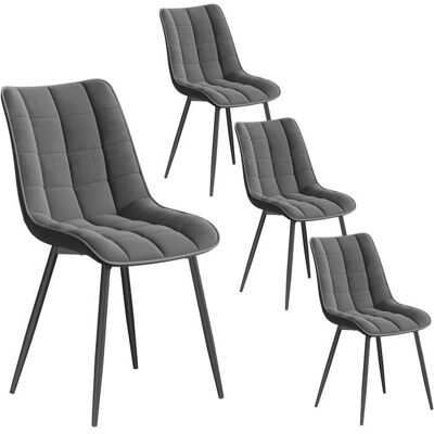 WOLTU - Ensemble de chaises de salle à manger velours rétro - Gris foncé - Chaises de salle à manger - Publicité WOLTU - Ensemble de chaises de salle à manger velours rétro - Gris foncé - Chaises de salle à manger - Publicité