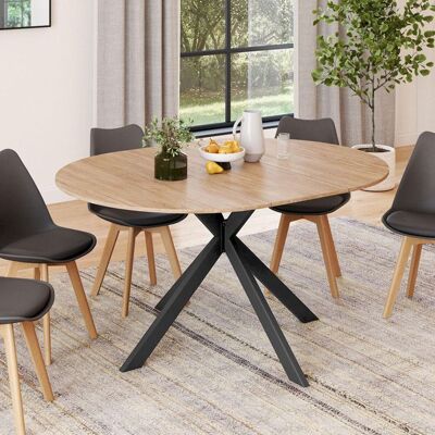 Table à manger ronde extensible IDMARKET Alix - Style industriel - Publicité Table à manger ronde extensible IDMARKET Alix - Style industriel - Publicité