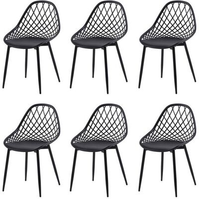 EGGREE Chaises de Jardin lot 6 Motif ajouré PP-métal Jardin terrasse Balcon Compact Salle à Manger Noir Noir - Publicité EGGREE Chaises de Jardin lot 6 Motif ajouré PP-métal Jardin terrasse Balcon Compact Salle à Manger Noir Noir - Publicité