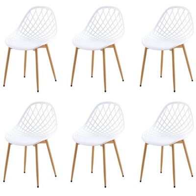 EGGREE Chaises de Jardin lot 6 Motif ajouré PP-métal Jardin terrasse Balcon Compact Salle à Manger Blanc Blanc - Publicité EGGREE Chaises de Jardin lot 6 Motif ajouré PP-métal Jardin terrasse Balcon Compact Salle à Manger Blanc Blanc - Publicité