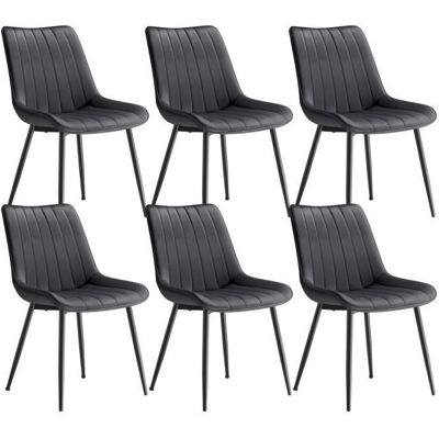 SONGMICS Lot de 6 Chaises de Salle à Manger Supportant Jusqu’à 120 kg Pied en Acier Dossier Ergonomique Gris et Noir dEncre - Publicité SONGMICS Lot de 6 Chaises de Salle à Manger Supportant Jusqu’à 120 kg Pied en Acier Dossier Ergonomique Gris et Noir dEncre - Publicité