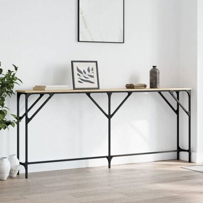 vidaXL Table console chêne sonoma 180x23x75 cm bois dingénierie 837768 Noir - Publicité vidaXL Table console chêne sonoma 180x23x75 cm bois dingénierie 837768 Noir - Publicité