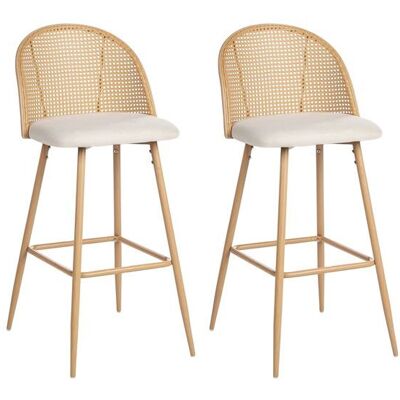 BELIANI Lot de 2 chaises de bar CORNELL Métal Marron clair Marron - Publicité BELIANI Lot de 2 chaises de bar CORNELL Métal Marron clair Marron - Publicité