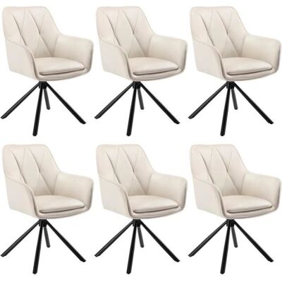 EUGAD Lot de 6 Chaises de Salle à Manger Pivotante Chaise de Cuisine Scandinave Fauteuil Ergonomique en Velours Beige E0AG0101-6 Beige - Publicité EUGAD Lot de 6 Chaises de Salle à Manger Pivotante Chaise de Cuisine Scandinave Fauteuil Ergonomique en Velours Beige E0AG0101-6 Beige - Publicité