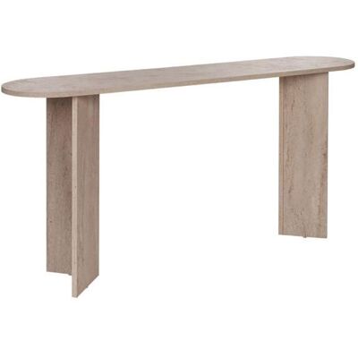 CALICOSY - Console avec deux pieds L150 cm - SIRA - Travertin Beige - Publicité CALICOSY - Console avec deux pieds L150 cm - SIRA - Travertin Beige - Publicité