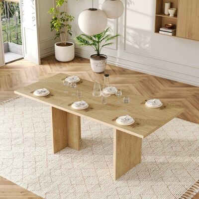 MERAX Table à Manger Extensible 140/180×80 cm Table Rectangulaire pour 6–8 Personnes Salle de Manger Effet Bois Naturel Blanc - Publicité MERAX Table à Manger Extensible 140/180×80 cm Table Rectangulaire pour 6–8 Personnes Salle de Manger Effet Bois Naturel Blanc - Publicité
