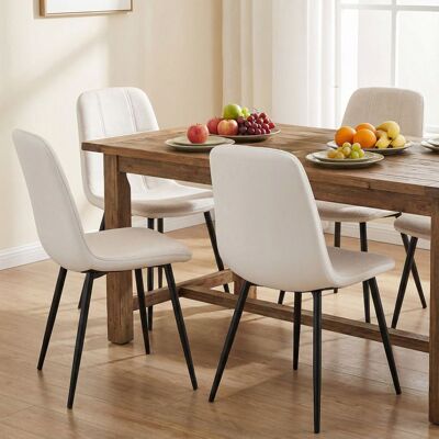 VASAGLE Lot de 4 Chaises de Salle à Manger Chaises de Cuisine avec Pieds Réglables Faciles à Nettoyer Blanches Blanc - Publicité VASAGLE Lot de 4 Chaises de Salle à Manger Chaises de Cuisine avec Pieds Réglables Faciles à Nettoyer Blanches Blanc - Publicité