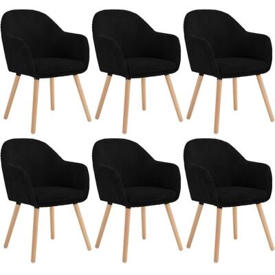 WOLTU Chaise de Salle à Manger Lot de 6 Chaise de Cuisine Ergonomique en Velours Côtelé Pieds en Bois Massif Noir W0ATT0209-6 Noir - Publicité WOLTU Chaise de Salle à Manger Lot de 6 Chaise de Cuisine Ergonomique en Velours Côtelé Pieds en Bois Massif Noir W0ATT0209-6 Noir - Publicité