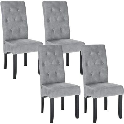 WOLTU 4 X Chaises de Salle à Manger Chaise Salon Chaises de Cuisine Assise en Velours et Pied en Bois Massif Gris Clair Gris - Publicité WOLTU 4 X Chaises de Salle à Manger Chaise Salon Chaises de Cuisine Assise en Velours et Pied en Bois Massif Gris Clair Gris - Publicité