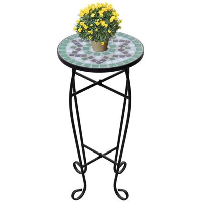 vidaXL Table dappoint Mosaïque Vert et blanc 41130 Vert - Publicité vidaXL Table dappoint Mosaïque Vert et blanc 41130 Vert - Publicité