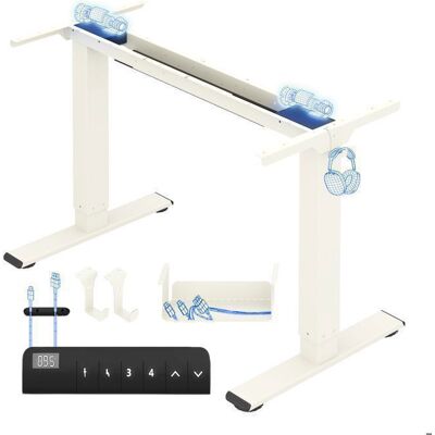 FlexiSpot Bureau Assis Debout réglable en hauteur pieds de table électriques avec 2 moteurs et affichage LED mousse blanche Beige - Publicité FlexiSpot Bureau Assis Debout réglable en hauteur pieds de table électriques avec 2 moteurs et affichage LED mousse blanche Beige - Publicité