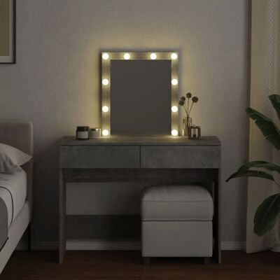 VIDAXL Meilleures Table de Maquillage/Chambre Coiffeuse avec LED - gris béton - 100x40x130 cm - HZ458535 Gris - Publicité VIDAXL Meilleures Table de Maquillage/Chambre Coiffeuse avec LED - gris béton - 100x40x130 cm - HZ458535 Gris - Publicité