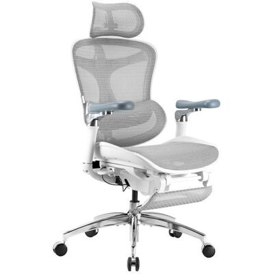 SIHOO C300 Pro Chaise de Bureau Ergonomique Avec AccoudoirsSupport Lombaire Dynamique avec Repose-pieds Blanc Blanc - Publicité SIHOO C300 Pro Chaise de Bureau Ergonomique Avec AccoudoirsSupport Lombaire Dynamique avec Repose-pieds Blanc Blanc - Publicité