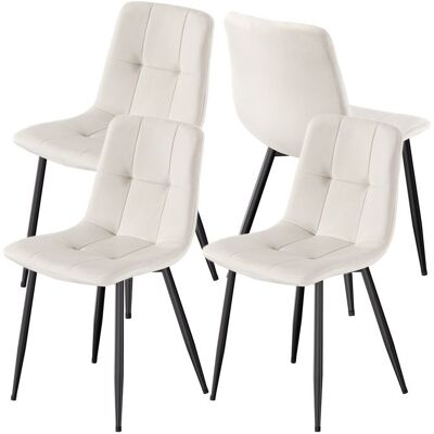 VASAGLE Lot de 4 Chaises de Salle à Manger Chaises Rembourrées en Velours Pieds Réglables pour Cuisine Salon Beige Beige - Publicité VASAGLE Lot de 4 Chaises de Salle à Manger Chaises Rembourrées en Velours Pieds Réglables pour Cuisine Salon Beige Beige - Publicité