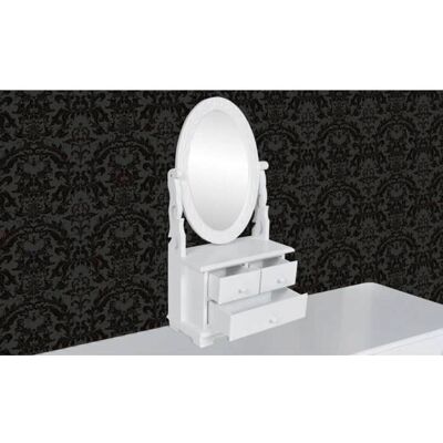 VIDAXL Coiffeuse/Table de maquillage - avec miroir - pivotant ovale MDF SS054348 Blanc - Publicité VIDAXL Coiffeuse/Table de maquillage - avec miroir - pivotant ovale MDF SS054348 Blanc - Publicité