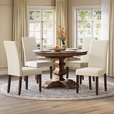 Chaises Salle à Manger - VASAGLE - Lot de 4 - Dossier Haut - Assise Épaisse - Blanc Crème Blanc - Publicité Chaises Salle à Manger - VASAGLE - Lot de 4 - Dossier Haut - Assise Épaisse - Blanc Crème Blanc - Publicité