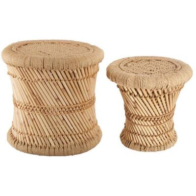 ATMOSPHERA CREATEUR D'INTERIEUR Lot de 2 tables gigognes Ilyan bambou D30/37cm - Atmosphera Créateur dintérieur Beige - Publicité ATMOSPHERA CREATEUR D'INTERIEUR Lot de 2 tables gigognes Ilyan bambou D30/37cm - Atmosphera Créateur dintérieur Beige - Publicité
