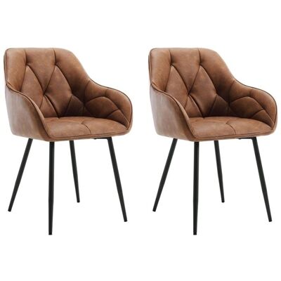 WOLTU Lot de 2 Chaises de Salle à Manger Chaise de Cuisine Rembourrée en Simili Cuir Vintage Pieds en Métal Marron W0ATT0144-2 Marron - Publicité WOLTU Lot de 2 Chaises de Salle à Manger Chaise de Cuisine Rembourrée en Simili Cuir Vintage Pieds en Métal Marron W0ATT0144-2 Marron - Publicité