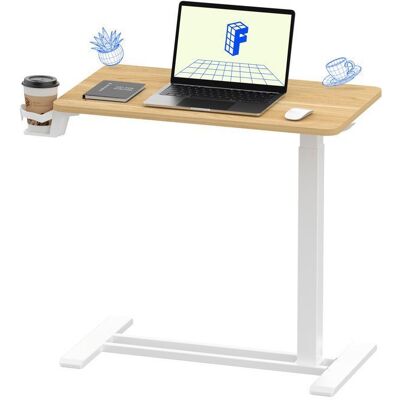 FLEXISPOT H7 Bureau Assis Debout Mobile Pneumatique Table de Lit Réglable sur Roulettes pour PC Portable 70x40cm Chêne - Publicité FLEXISPOT H7 Bureau Assis Debout Mobile Pneumatique Table de Lit Réglable sur Roulettes pour PC Portable 70x40cm Chêne - Publicité