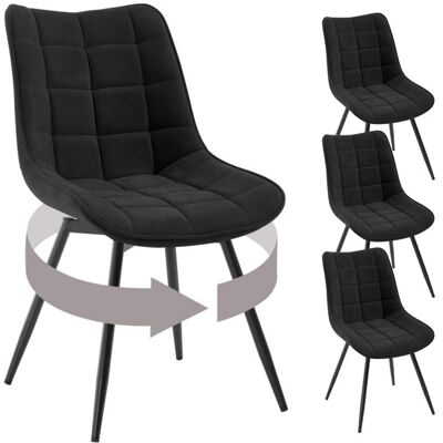 Lot de 4 Chaises Pivotantes Salle à Manger WOLTU Chaises de Cuisine en Velours Pieds en Métal Noir W0ATT1018-4 Noir - Publicité Lot de 4 Chaises Pivotantes Salle à Manger WOLTU Chaises de Cuisine en Velours Pieds en Métal Noir W0ATT1018-4 Noir - Publicité