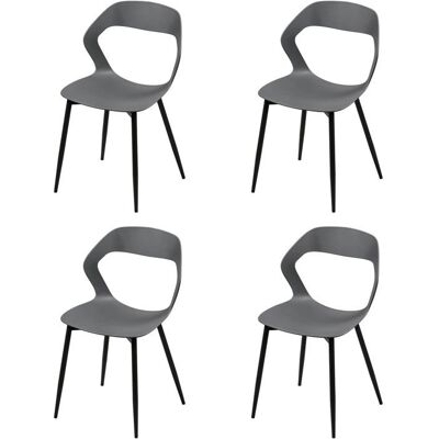 WOLTU Lot de 4 Chaises de Salle à Manger,Chaises de Cuisine Modernes avec Dossier Ajouré pour Salon Chambre Bureau,Gris Gris - Publicité WOLTU Lot de 4 Chaises de Salle à Manger,Chaises de Cuisine Modernes avec Dossier Ajouré pour Salon Chambre Bureau,Gris Gris - Publicité