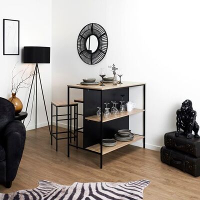 HOME DECO FACTRY Table Ilot - Home Deco Factory - Loka - 2 Tabourets - Ergonomiques - Marron Et Noir Marron - Publicité HOME DECO FACTRY Table Ilot - Home Deco Factory - Loka - 2 Tabourets - Ergonomiques - Marron Et Noir Marron - Publicité