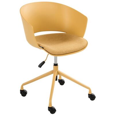 BELIANI Chaise de bureau GLEEFUL Tissu Jaune Jaune - Publicité BELIANI Chaise de bureau GLEEFUL Tissu Jaune Jaune - Publicité
