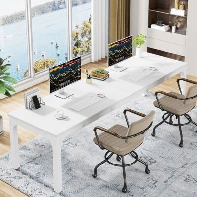 TRIBESIGNS Bureau dordinateur Table de Bureau Informatique Gaming-Travail-dÉtude 200 x 70 x 75 cm Blanc Blanc - Publicité TRIBESIGNS Bureau dordinateur Table de Bureau Informatique Gaming-Travail-dÉtude 200 x 70 x 75 cm Blanc Blanc - Publicité
