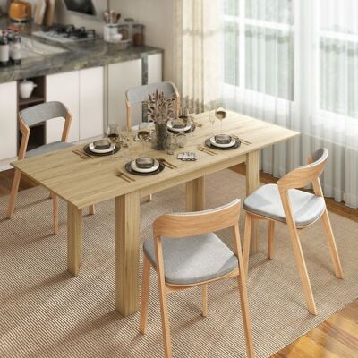 Generic Table à manger extensible table de cuisine rectangulaire pour 6-8 personnes 140-180 x 80 cm effet bois naturel Marron - Publicité Generic Table à manger extensible table de cuisine rectangulaire pour 6-8 personnes 140-180 x 80 cm effet bois naturel Marron - Publicité