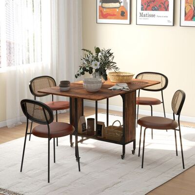 Generic Table pliante de cuisine extensible salle à manger sur roulettes jusquà 6 personnes étagère intégrée 6 roues Marron Marron - Publicité Generic Table pliante de cuisine extensible salle à manger sur roulettes jusquà 6 personnes étagère intégrée 6 roues Marron Marron - Publicité