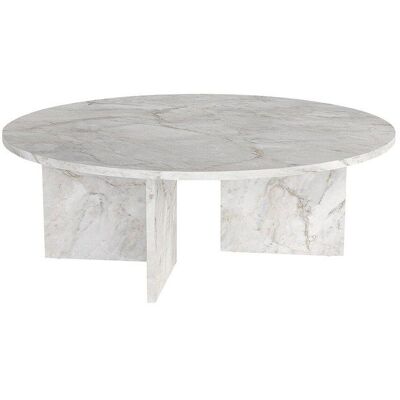 VENTE-UNIQUE Table basse ronde - Effet marbre blanc - TOPANIA Blanc - Publicité VENTE-UNIQUE Table basse ronde - Effet marbre blanc - TOPANIA Blanc - Publicité