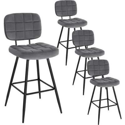 EUGAD Tabouret Bar Lot de 4 Chaise de Bar Tabouret de Cuisine en Velours et Métal Siège Rembourré Gris foncé E0AG0028-4 Gris - Publicité EUGAD Tabouret Bar Lot de 4 Chaise de Bar Tabouret de Cuisine en Velours et Métal Siège Rembourré Gris foncé E0AG0028-4 Gris - Publicité