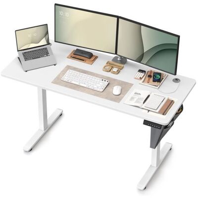 Bureau Électrique Assis-Debout - SONGMICS - 60 x 140 x (72-120) cm - Blanc nuage - 4 Hauteurs Mémorisables Blanc - Publicité Bureau Électrique Assis-Debout - SONGMICS - 60 x 140 x (72-120) cm - Blanc nuage - 4 Hauteurs Mémorisables Blanc - Publicité