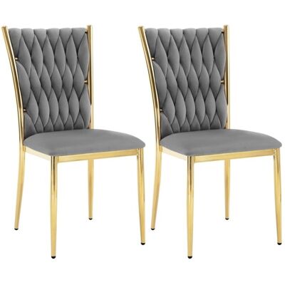 Chaise Salle à Manger WOLTU Lot de 2 Chaise Cuisine en Velours Dossier Haut Tissé Design Pieds Métalliques Gris Foncé Gris - Publicité Chaise Salle à Manger WOLTU Lot de 2 Chaise Cuisine en Velours Dossier Haut Tissé Design Pieds Métalliques Gris Foncé Gris - Publicité