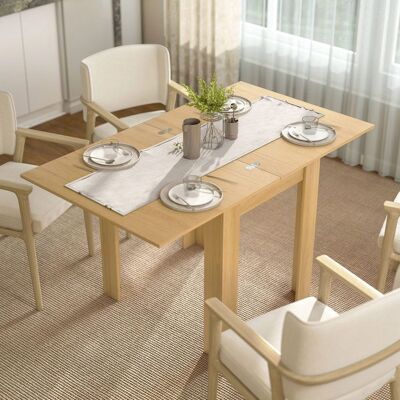 Generic Table à manger extensible rectangle pour 4 à 6 personnes table de cuisine 70-140 cm patins en feutre bois naturel Marron - Publicité Generic Table à manger extensible rectangle pour 4 à 6 personnes table de cuisine 70-140 cm patins en feutre bois naturel Marron - Publicité