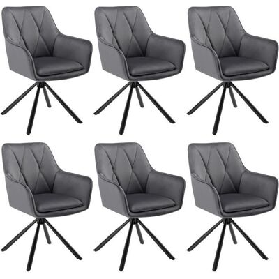 EUGAD Lot de 6 Chaises de Salle à Manger Pivotante Chaise de Cuisine Scandinave Fauteuil Ergonomique en Velours Gris foncé E0AG0100-6 Gris - Publicité EUGAD Lot de 6 Chaises de Salle à Manger Pivotante Chaise de Cuisine Scandinave Fauteuil Ergonomique en Velours Gris foncé E0AG0100-6 Gris - Publicité