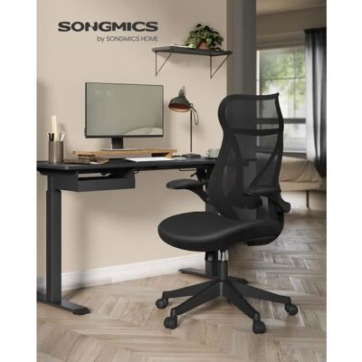 SONGMICS Chaise de Bureau Dossier Ergonomique Réglable en Hauteur Accoudoirs Rabattables Pivotantant avec Appui-tête Noir dEncre Noir - Publicité SONGMICS Chaise de Bureau Dossier Ergonomique Réglable en Hauteur Accoudoirs Rabattables Pivotantant avec Appui-tête Noir dEncre Noir - Publicité