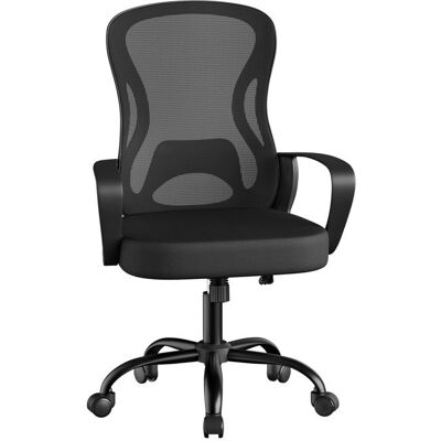 Chaise de bureau ergonomique - SONGMICS - Maille respirante - Fonction bascule - Accoudoirs - Réglable en hauteur Noir - Publicité Chaise de bureau ergonomique - SONGMICS - Maille respirante - Fonction bascule - Accoudoirs - Réglable en hauteur Noir - Publicité