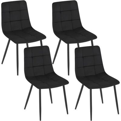 EUGAD Chaises de Salle à Manger Lot de 4 Chaise de Cuisine en Velours Pieds en Métal avec Dossier Noir E0AG0153-4 Noir - Publicité EUGAD Chaises de Salle à Manger Lot de 4 Chaise de Cuisine en Velours Pieds en Métal avec Dossier Noir E0AG0153-4 Noir - Publicité