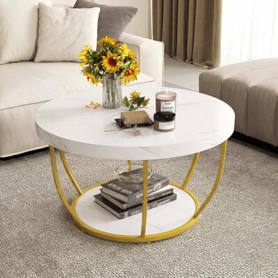 Table Basse Salon 80cm à 2 Niveaux COSTWAY Cadre en Métal Table Basse Bois de Cocktail Table Ronde dAppoint pour Chambre Blanc Blanc - Publicité Table Basse Salon 80cm à 2 Niveaux COSTWAY Cadre en Métal Table Basse Bois de Cocktail Table Ronde dAppoint pour Chambre Blanc Blanc - Publicité