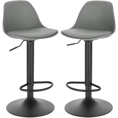 EUGAD Tabourets de Bar Lot de 2 pivotantTabouret de Bar en Cuir synthétique réglable en HauteurGris Gris - Publicité EUGAD Tabourets de Bar Lot de 2 pivotantTabouret de Bar en Cuir synthétique réglable en HauteurGris Gris - Publicité