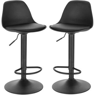 EUGAD Tabourets de Bar Lot de 2 pivotantTabouret de Bar en Cuir synthétique réglable en HauteurNoir Noir - Publicité EUGAD Tabourets de Bar Lot de 2 pivotantTabouret de Bar en Cuir synthétique réglable en HauteurNoir Noir - Publicité