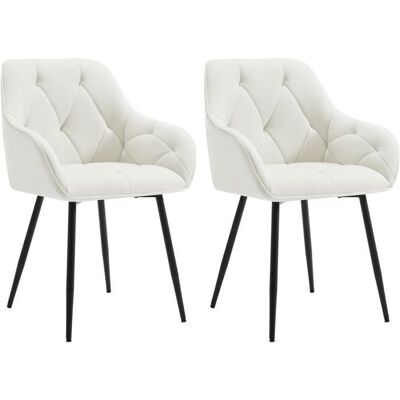WOLTU Lot de 2 Chaises de Salle à Manger Ergonomique Chaise de Cuisine en Velours Rembourrée Pieds en Métal Crème W0ATT0142-2 Blanc - Publicité WOLTU Lot de 2 Chaises de Salle à Manger Ergonomique Chaise de Cuisine en Velours Rembourrée Pieds en Métal Crème W0ATT0142-2 Blanc - Publicité