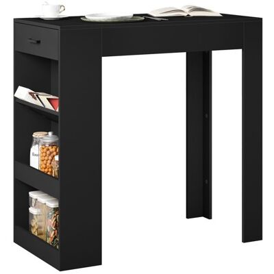 Table de Bar WOLTU Table Haute Cuisine avec Tiroir Table Console en Bois dIngénierie 100x50x100cm Noir Noir - Publicité Table de Bar WOLTU Table Haute Cuisine avec Tiroir Table Console en Bois dIngénierie 100x50x100cm Noir Noir - Publicité